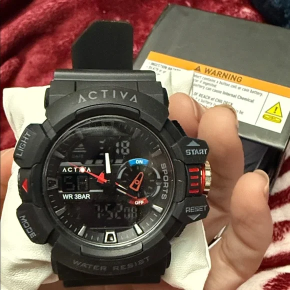 NWT INVICTA Activa Black Sports Watch